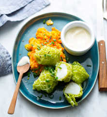 Saint-Jacques en papillotes de chou au yaourt