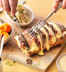 Porc Orloff sauce moutarde et petits légumes