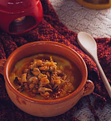 Polenta con zuppetta di pesce e ceci