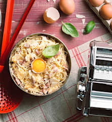 Spaghetti carbonara fraîches