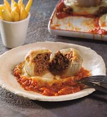 Cebollas Fuentes de Ebro rellenas de ternasco de Aragón