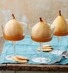 Poires à la vapeur de thé, miel citronné