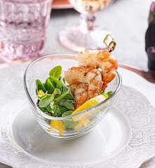 Salade de scampis et de mangue (sans gluten)