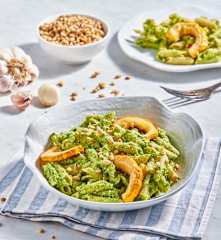 Broccoli Rabe Pesto with Pasta and Roasted Squash