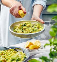 Blumenkohl-Reissalat mit Erbsen