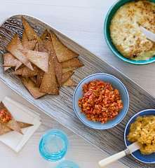 Chia and Quinoa Tortillas with a Trio of Dips