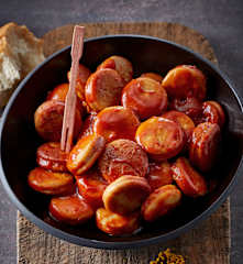 Currywurst (sausages with curry ketchup)