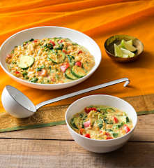 Zucchini, lentil and coconut stew