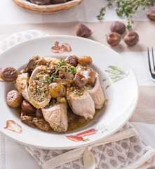 Involtini con funghi e castagne
