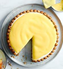 Cheesecake au citron et crunch aux noisettes