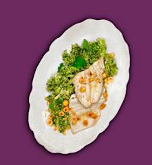 Nuss-Forelle mit Brokkoli-Stampf