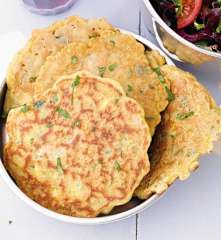 Panquecas de curgete e cenoura