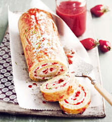 Biscuit roulé aux fraises
