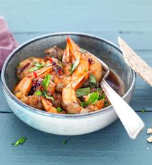 Crevettes sautées au porto