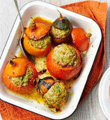 Potimarrons farcis au veau, champignons et épinards