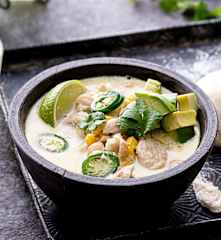 Menù: Zuppa al formaggio; panini al vapore; bevanda coriandolo e lime (Bimby Friend)