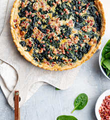 Quiche de espinacas con tocino