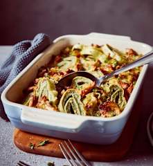 Pilz-Maultaschen-Auflauf