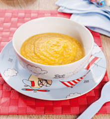 Süßkartoffeln mit Stielmus und Kalbfleisch