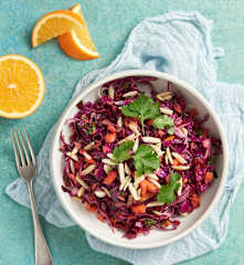 Cabbage Salad with Almond-Orange Vinaigrette