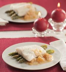 Bacalao con salsa de mango