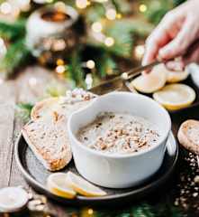 Rillettes de noix de saint-jacques et noisettes croquantes