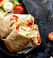Fajitas cremosas de pavo con champiñones