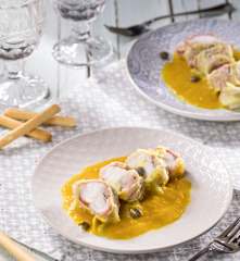 Coda di rospo al bacon con salsa ai porri