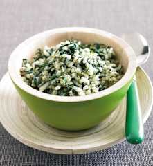 Arroz integral com espinafres