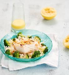 Cabillaud aux amandes, sauce citronnée