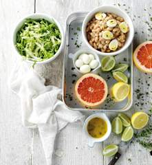 Salada de feijão branco com anchovas