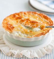 Empada de frango e alho-francês