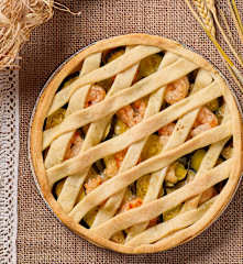 Torta salata zucchine e gamberi