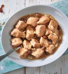 Bocconcini di pollo al Marsala e uvetta