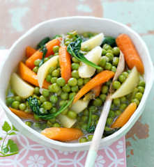 Jardinière de légumes et poulet en papillote