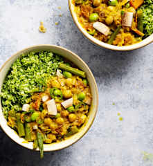 Kichererbsen-Curry mit Brokkolireis