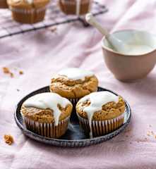 Muffins à la carotte, glaçage végan