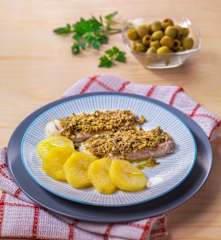 Filetti di merluzzo con battuto di olive verdi