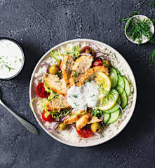 Bol de arroz con pollo Shawarma