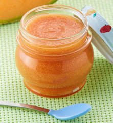 Papilla de melón, papaya y plátano