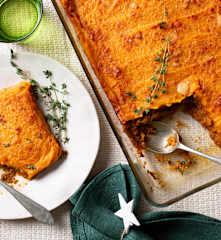 Shepherd's pie vegetariano con batatas