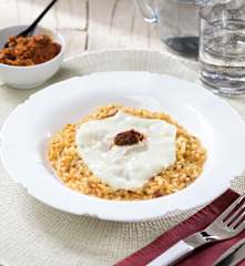 Riso alla 'nduja con fonduta di provola