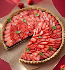 Nougat-Erdbeer-Tarte