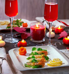 Cocktail di melagrana e scampi marinati (per 2 persone)