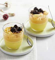 Panna cotta allo zafferano e crema all'arancia