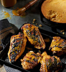Carolina BBQ Chicken with Skillet Cornbread