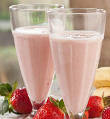 Zumo de fresones y plátano