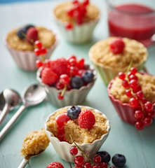 Fruity Quinoa Puddings with Raspberry Sauce