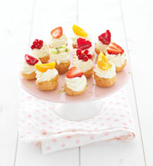 Mini Choux with Strawberries