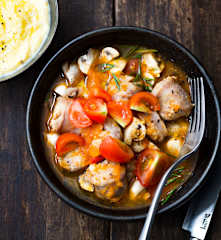 Ragoût de saucisse et polenta crémeuse